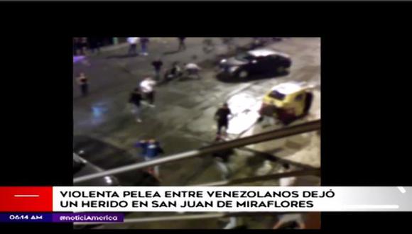 El enfrentamiento dejó un herido. (Foto: Captura)