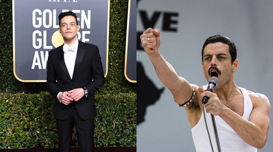 Rami Malek en la gala número 76 de los Globos de Oro 2019.