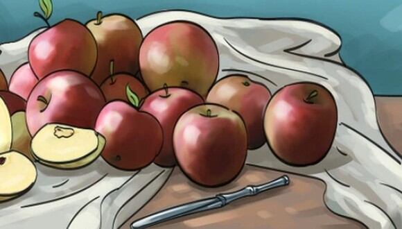 RETO VISUAL | En esta imagen se puede apreciar varias manzanas sobre una mesa. Tienes que hallar a la lechuza. (Foto: genial.guru)