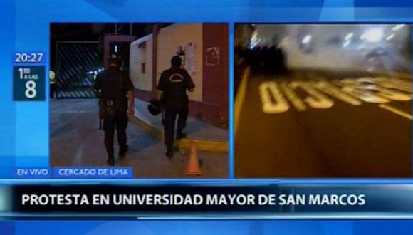 Un contingente policial llegó hasta la Universidad Nacional Mayor de San Marcos (UNMSM). (Canal N)