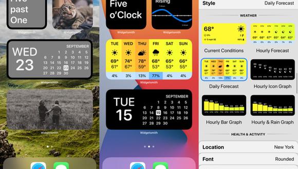 Los widgets, que han llegado con el iOS14, permiten que personalices la apariencia de tu iPhone. (Imagen: App Store/ Apple)
