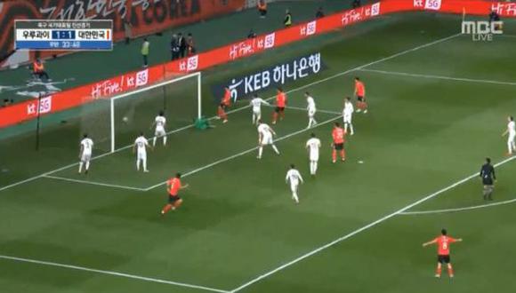 A los 78' minutos de la etapa complementaria, Uruguay sufrió el tanto de Wooyoung Jung, futbolista de Corea del Sur. (Foto: captura de video)
