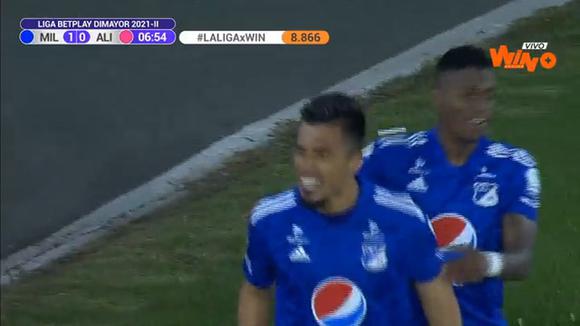 Fernando Uribe anotó en el Millonarios vs. Alianza Petrolera. (Video: Win Sports)