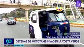 Mototaxis circulan en la Costa Verde pese a prohibición