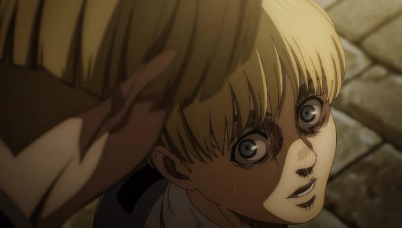 Armin experimenta el verdadero terror al encontrarse frente a Yelena en el episodio 77 de "Attack on Titan" ("Shingeki no Kyojin"). Foto: Crunchyroll.