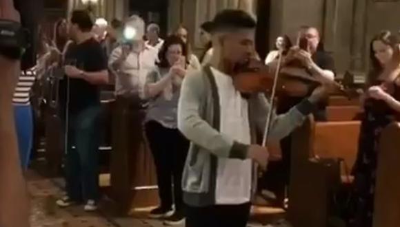 Violinista venezolano toca por la paz en una iglesia de Nueva York [VIDEO] (Foto: Captura)