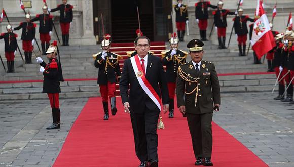 El presidente Martín Vizcarra brindará hoy su primer mensaje a la Nación por Fiestas Patrias. (Foto: Rolly Reyna/ El Comercio)