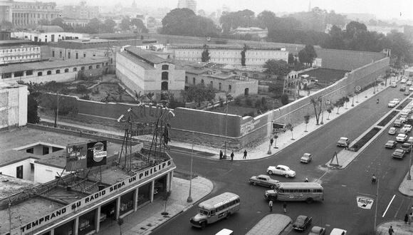 Vista panorámica de la antigua Penitenciaría Central de Lima en junio de 1961, poco antes de su demolición. (Foto: Archivo Histórico El Comercio).
