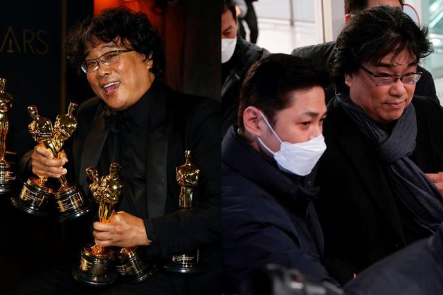 El director de "Parasite", Bong Jun-ho, fue recibido con aclamaciones y aplausos al retornar a Corea del Sur el domingo después de su histórica cosecha de cuatro premios Oscar.