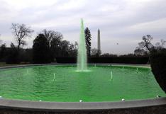 EEUU: Fuente de la Casa Blanca se tiñó de verde por Día de San Patricio