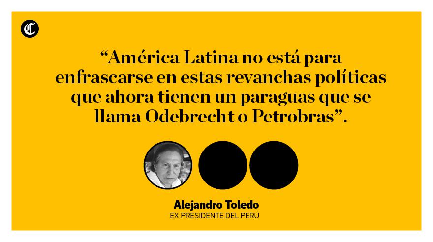 El ex presidente Alejandro Toledo dio entrevistas desde Nueva York, donde estuvo esta semana participando en eventos que incluso trasmitió por internet. (Composición: El Comercio)