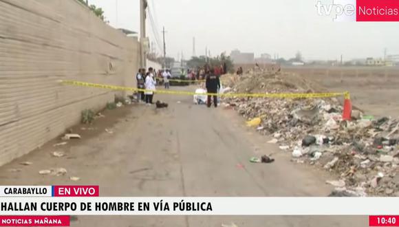 Vecinos de Carabayllo hallaron en un descampado el cuerpo de un hombre. (Foto: TV Perú)