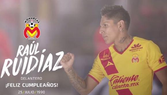 Raúl Ruidíaz llegó a los 27 años de edad en medio de un asombroso presente. Es el goleador de Monarcas Morelia y se perfila como el próximo '9' de la selección peruana. (Foto: captura de video)
