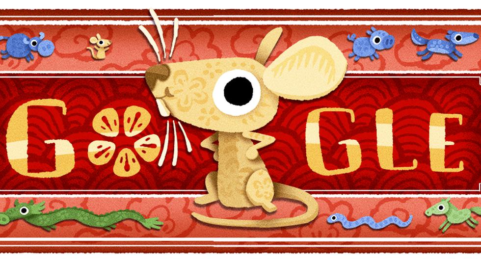 Google celebra el Año Nuevo Chino con el doodle de un ratón. (Foto: Google)