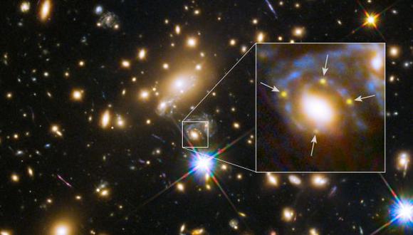 Astrónomos observan cuatro imágenes de una supernova a la vez