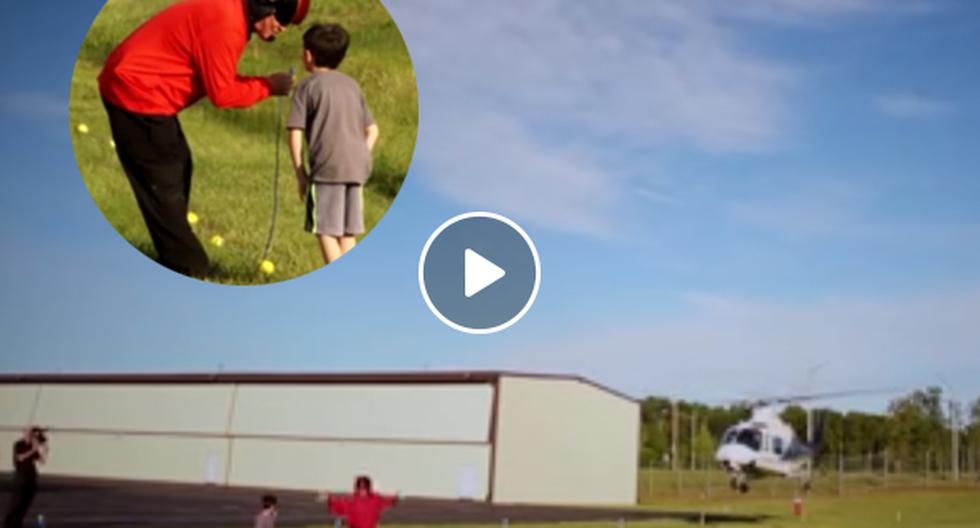YouTube nos trae el curioso video de un hombre que le saca el diente a su niño usando un helicóptero. ¿Lo harías tú? (Foto: captura)