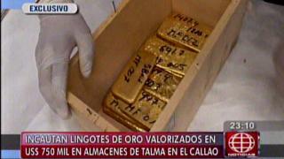 Incautan lingotes de oro por US$780 mil en almacén del Callao