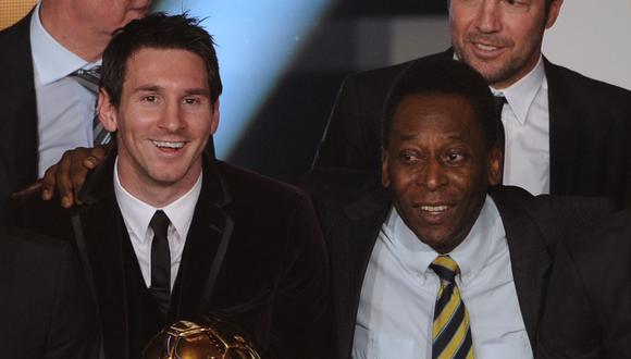 Messi y Pelé juntos en la gala de entrega del Balón de Oro 2013. (Foto: AFP)