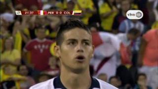 Perú vs. Colombia: remate de James Rodríguez pegó en el palo