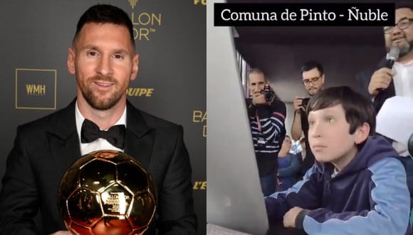 Un niño chileno se volvió viral por buscar "los mejores goles de Messi" en la inauguración de internet de su colegio. (Foto: Instagram/leomessi | X/@EmaCenci).