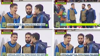 James Rodríguez es captado riéndose mientras el Madrid perdía