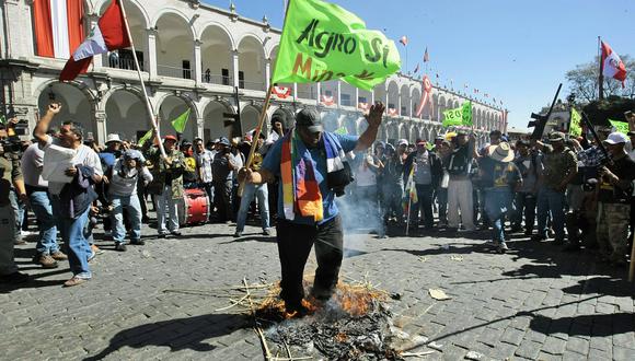 Protestas en Arequipa por el proyecto minero Tía María. (Foto: GEC)