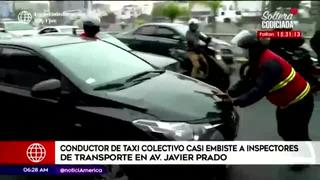 Taxista intentó embestir a inspector durante operativo