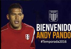 Alianza Lima anunció fichaje de Andy Pando