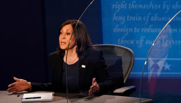 Kamala Harris en debate con Mike Pence. (Foto: Morry Gash / POOL / AFP)