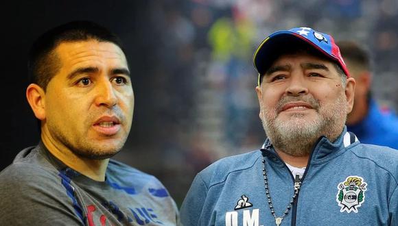 Maradona y Riquelme fueron jugadores de Boca Juniors en 1997. (Internet)
