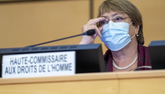 La Alta Comisionada para los Derechos Humanos, Michelle Bachelet, asiste a la inauguración de la 45a sesión del Consejo de Derechos Humanos, en la sede europea de las Naciones Unidas en Ginebra. (AFP / POOL / MARTIAL TREZZINI).