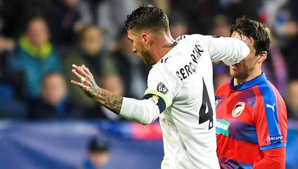Nuevamente Sergio Ramos está inmerso en una jugada polémica: agredió a un futbolista del Viktoria Plzen con un tremendo golpe en la nariz. (Foto: AFP / Video: YouTube)