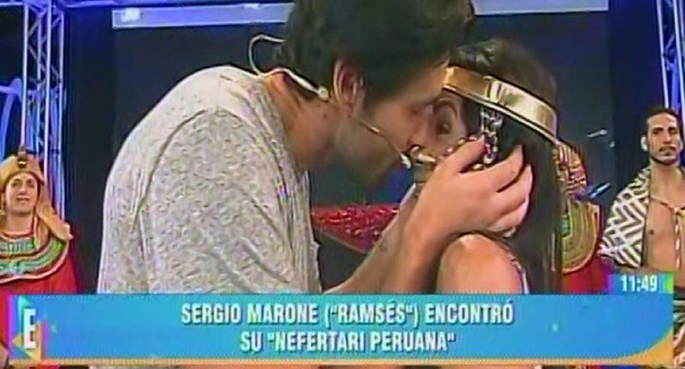 Johany Vegas esperaba el beso de Sergio Marone en Espectáculos, pero recibió lo inesperado. (Foto: Captura Latina)