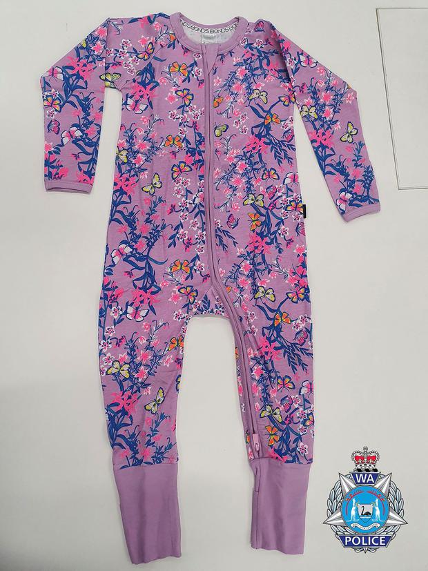 Clothing similar to the one Cleo Smith was wearing at the time of her disappearance.  (AFP).