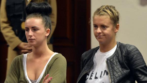 Michaella McCollum (izquierda) fue una de dos británicas apresadas en el Perú en 2013 por narcotráfico. (GETTY IMAGES).