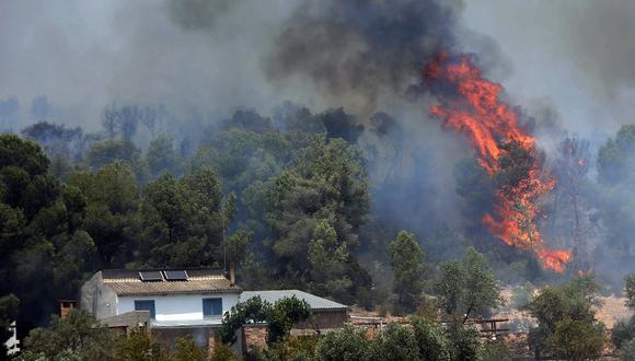 Varios cientos de bomberos lucharon contra las llamas en el sur de Cataluña. (Foto: EFE)
