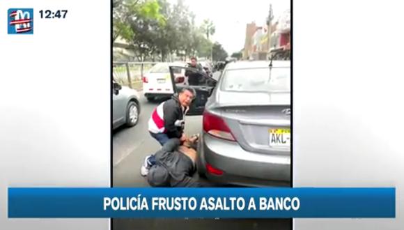 Policía frustra  asalto a banco en San Juan de Lurigancho. (Foto: Canal N)