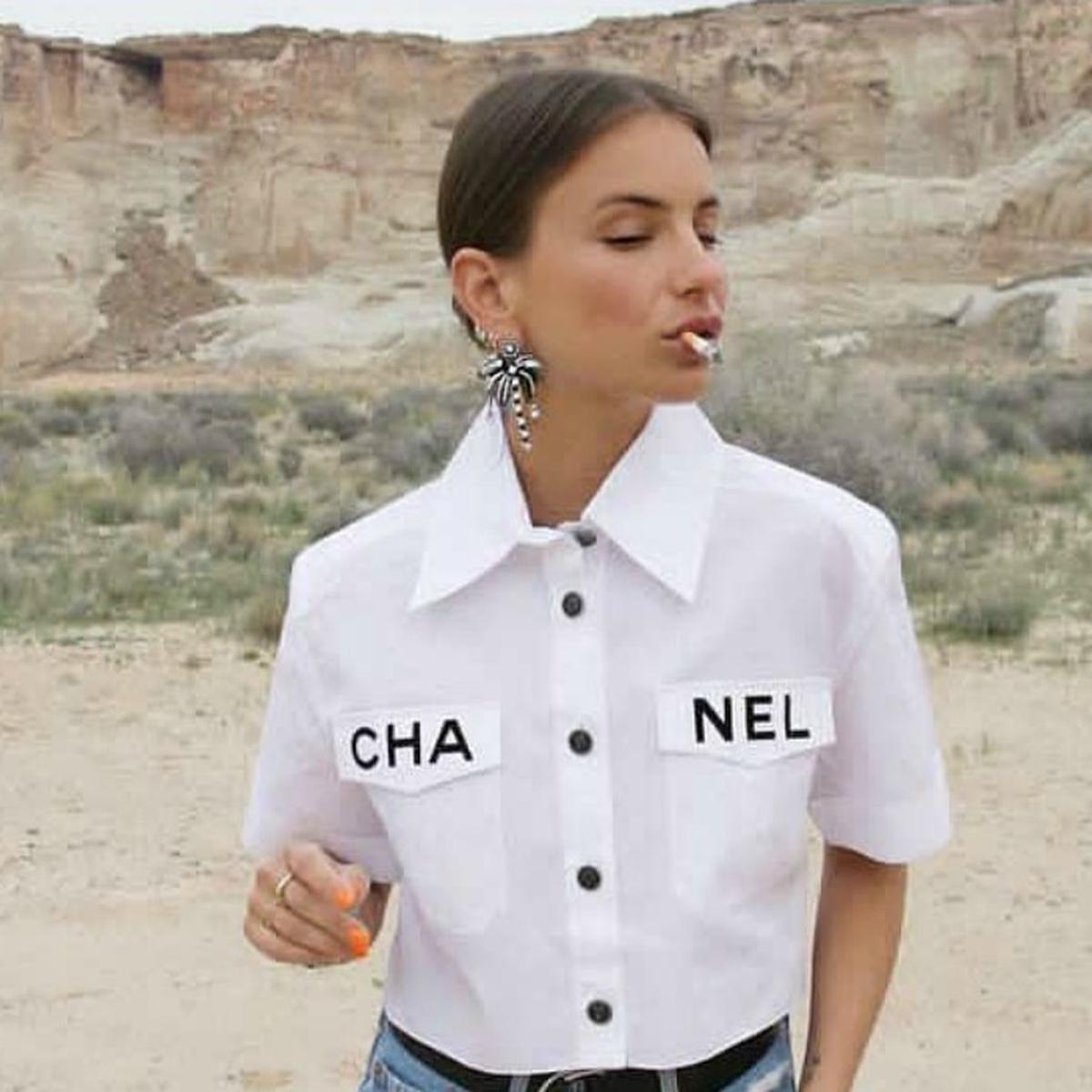 Las mejores ofertas en Camisetas a rayas de algodón CHANEL para Mujeres