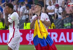 Borré lució la bandera de Colombia tras ganar la Europa League con Eintracht Frankfurt | VIDEO