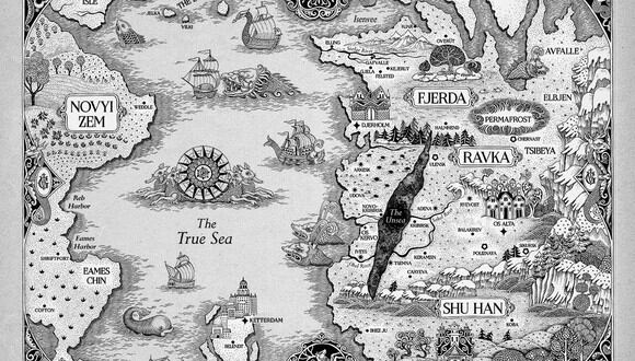Podría decirse que la mejor parte de cualquier novela de fantasía es el mapa de la primera página, aquí las ubicaciones de las naciones de "Shadow and Bone" (Foto: Leigh Bardugo)