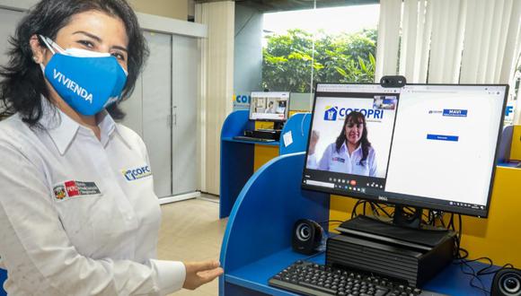 Atenciones por videollamadas han sido un éxito. (Foto: Cofopri)