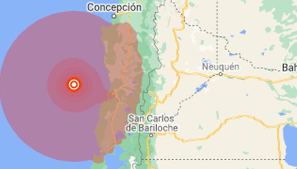 Se sintió con diversas intensidades frente a las regiones de La Araucanía, Los Ríos, Los Lagos y el Biobío. (Foto: Google Maps).