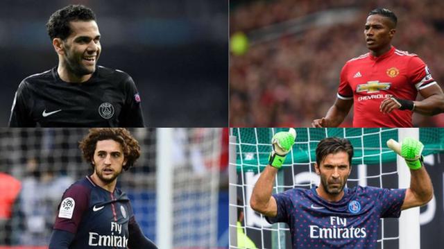 Dani Álves, Gianluigi Buffon, Diego Godín y estos jugadores quedarán libres en el 2019. (Foto: AFP).