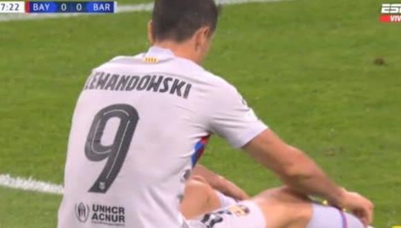 Lewandowski se perdió el gol del Barcelona vs. Bayern Munich. (Foto: captura ESPN)