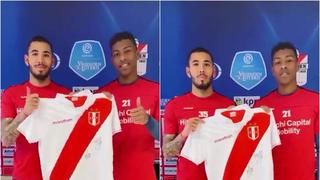 Sergio Peña y Miguel Araujo regalan una camiseta de la selección peruana a través de su club | VIDEO