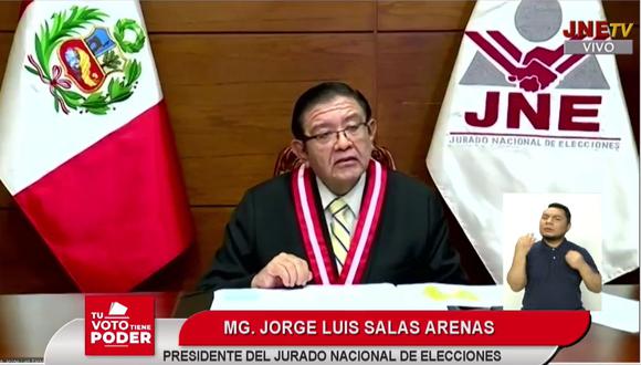 Jorge Luis Salas Arenas aseguró que el JNE no cederá ante el atauque "orquestado". (JNE)