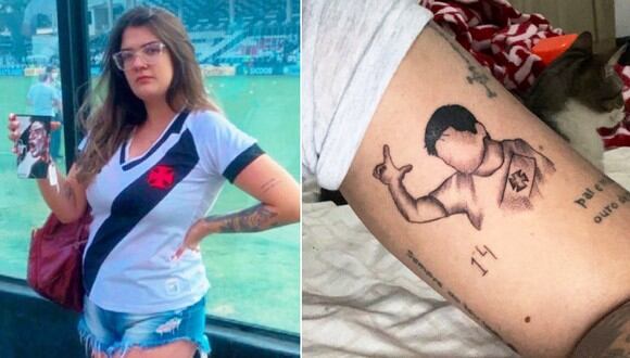 Evelyni Carelli es seguidora de Vasco da Gama y decidió tatuarse la imagen del goleador de su equipo. (Imagen: evelynicarelli / Instagram)