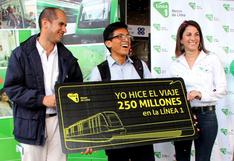 Metro de Lima: premian a pasajero que realizó viaje 250 millones