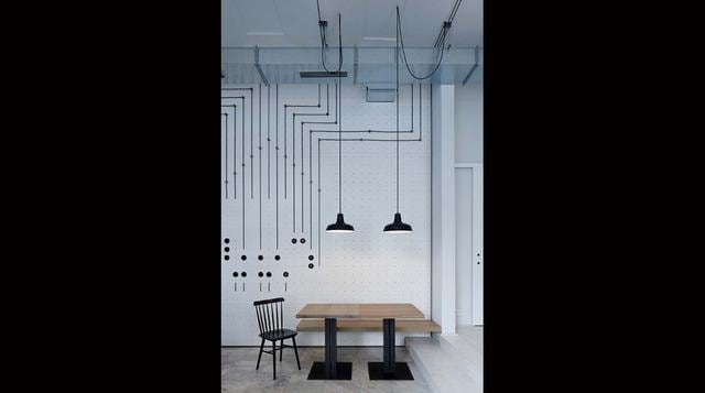 Los sistemas eléctricos inspiran al diseño de esta cafetería - 3