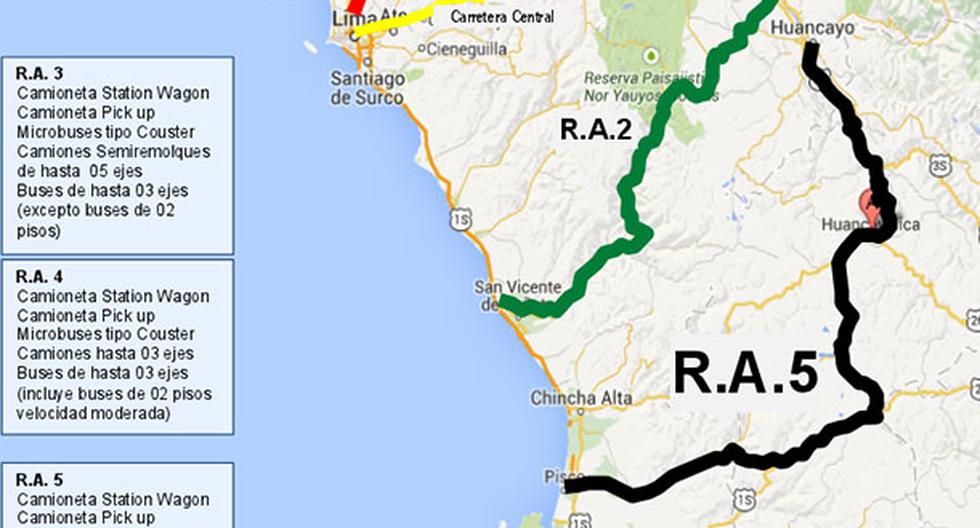 Esta es la quinta ruta autorizada por el MTC para viajar a Huancayo. (Foto: Difusión)